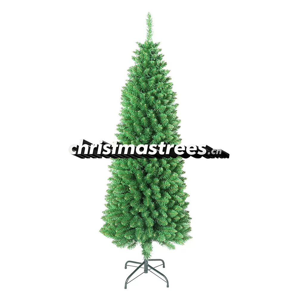 Slim Unlit Artificial Fir Christmas Tree, Easy Assembly, Small Space Friendly Holiday Decor C003