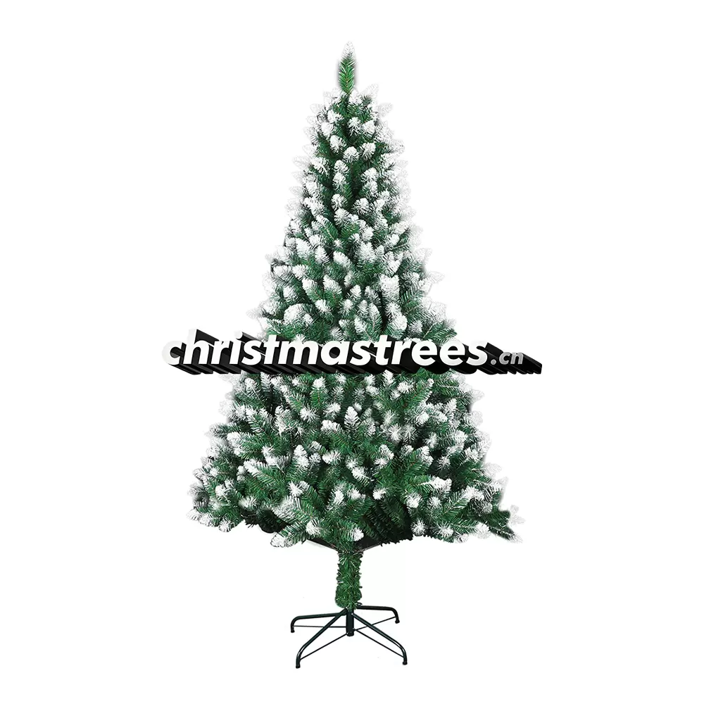Flocked Artificial Spruce Christmas Tree, Unlit Green with Snowy Tips, Winter Wonderland Decor C019