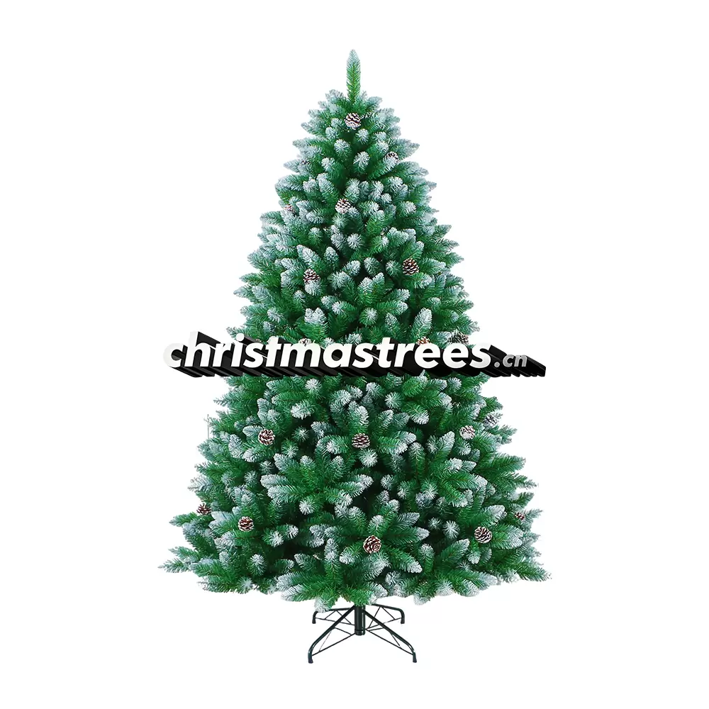 Flocked Artificial Spruce Christmas Tree, Green with Snowy Tips, Winter Wonderland Decor C034