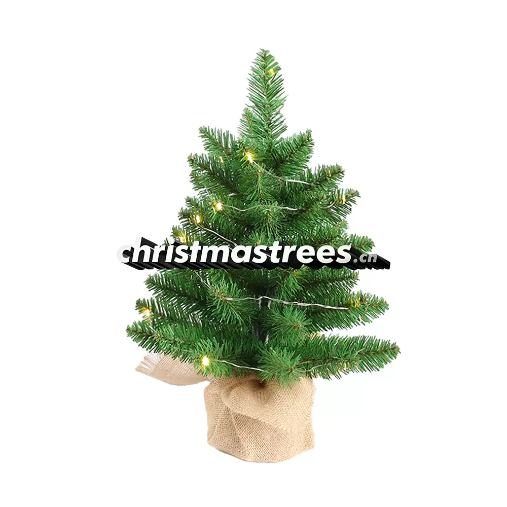 Pre-Lit Mini Artificial Fir Christmas Tree, Warm LED Lights, Small Tabletop Holiday Decor D003