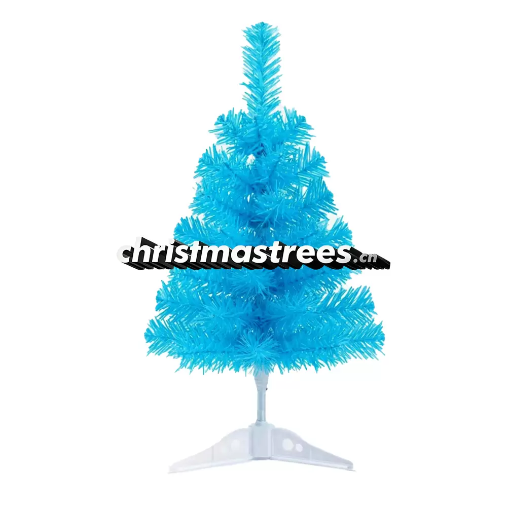 Bright Blue Mini Artificial Fir Christmas Tree, Unlit Small Tree for Themed Party & Holiday Decor D010