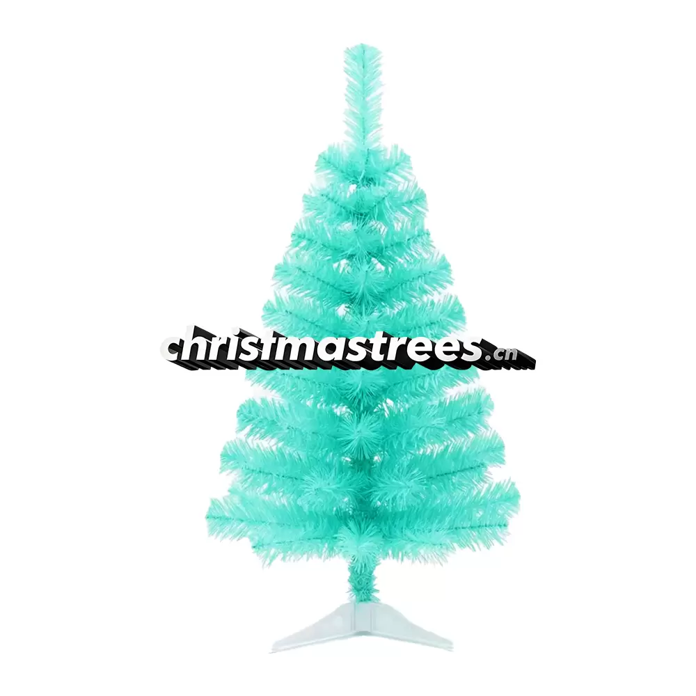 Mint Green Mini Artificial Fir Christmas Tree, Unlit Pastel Tabletop Tree for Cute Holiday Decor D011