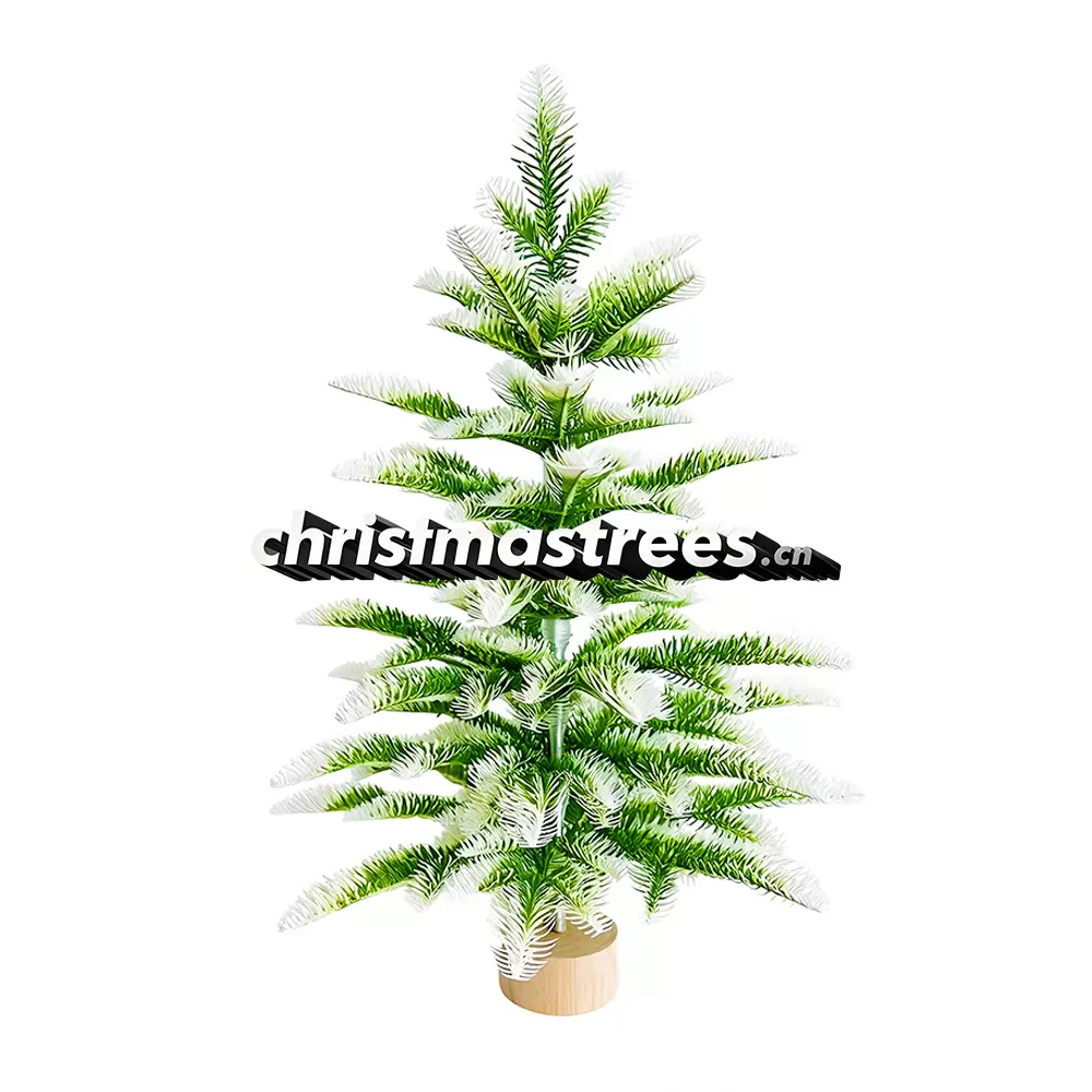 Flocked Mini Spruce Christmas Tree, Unlit Green Tree with Snowy Tips, Winter Tabletop Decor D014