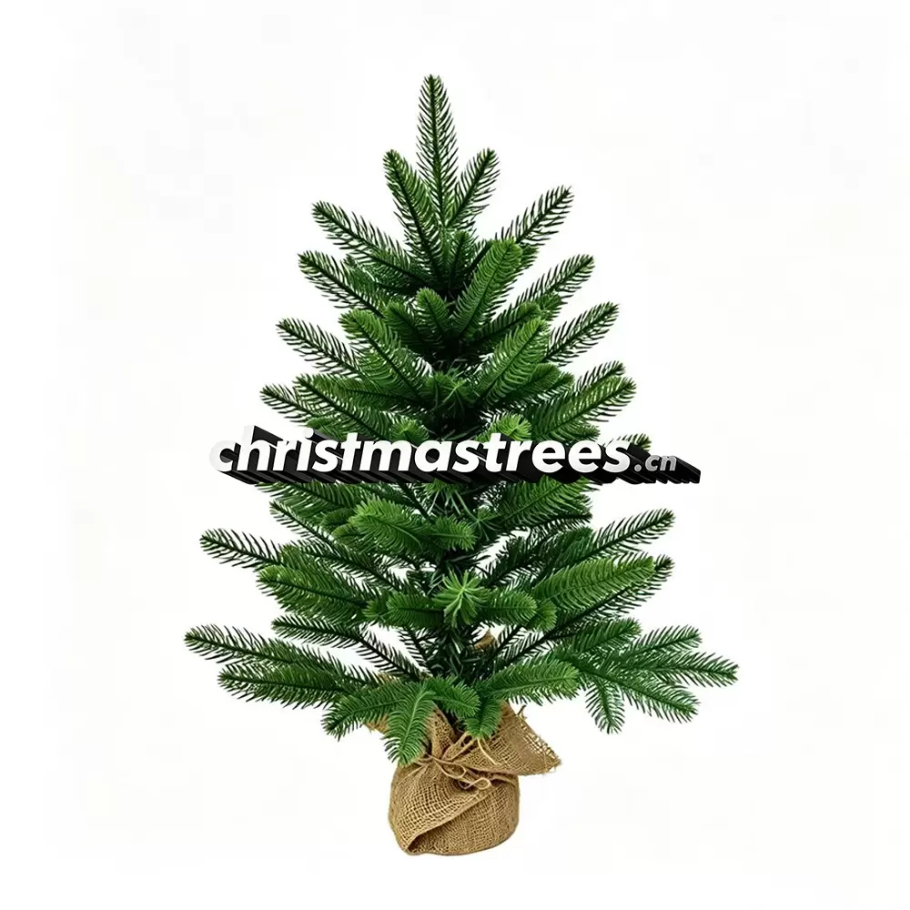 Dense Mini Spruce Christmas Tree, Unlit Green Tabletop Evergreen with Burlap Base D016