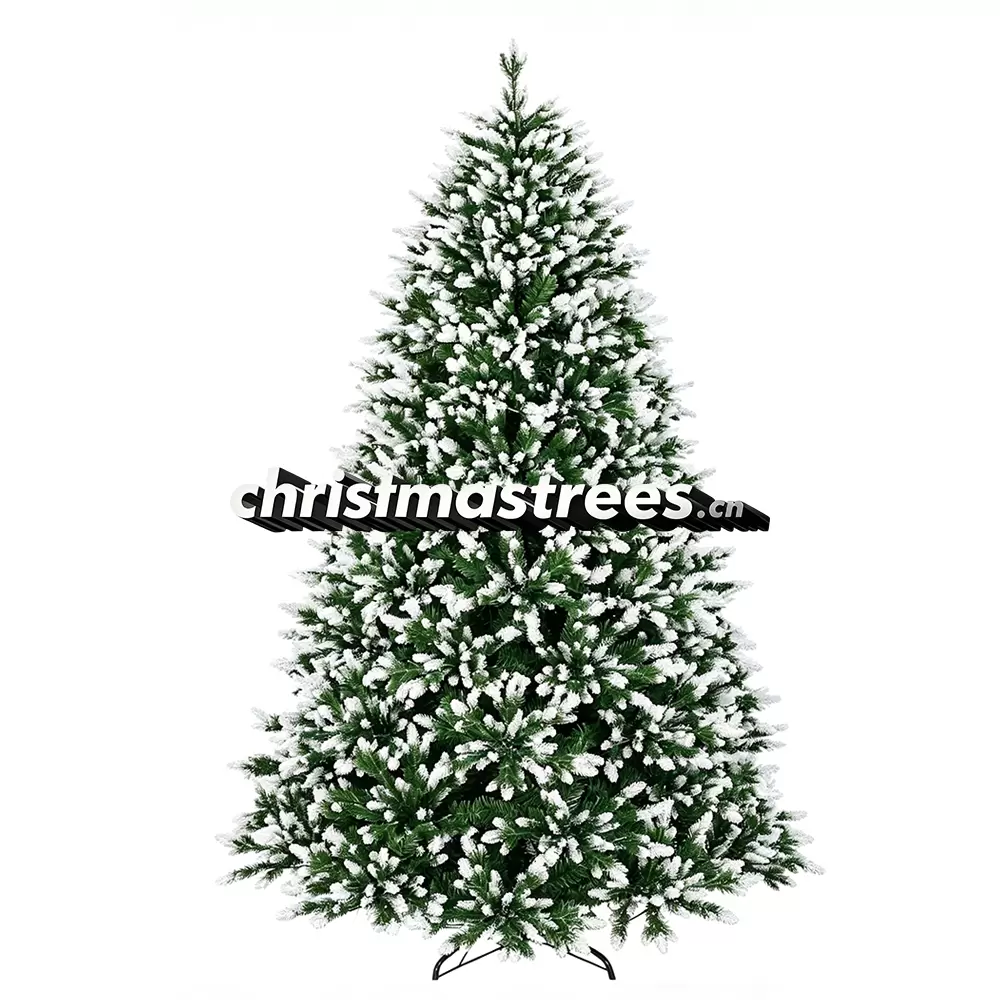 Dense Flocked Spruce Christmas Tree, Green with Heavy Snow Tips, Unlit Premium Holiday Decor F004