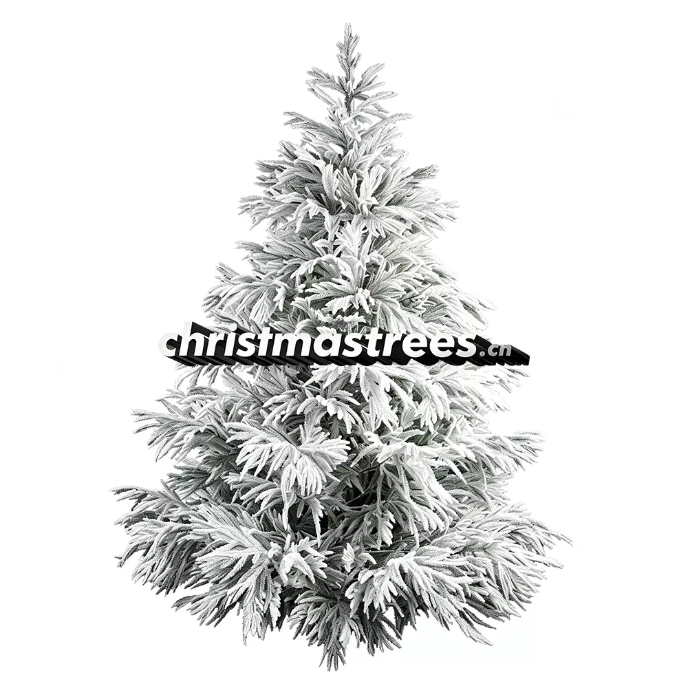 Light Flocked White Spruce Christmas Tree, Unlit Snowy Evergreen, Neutral Winter Decor F012