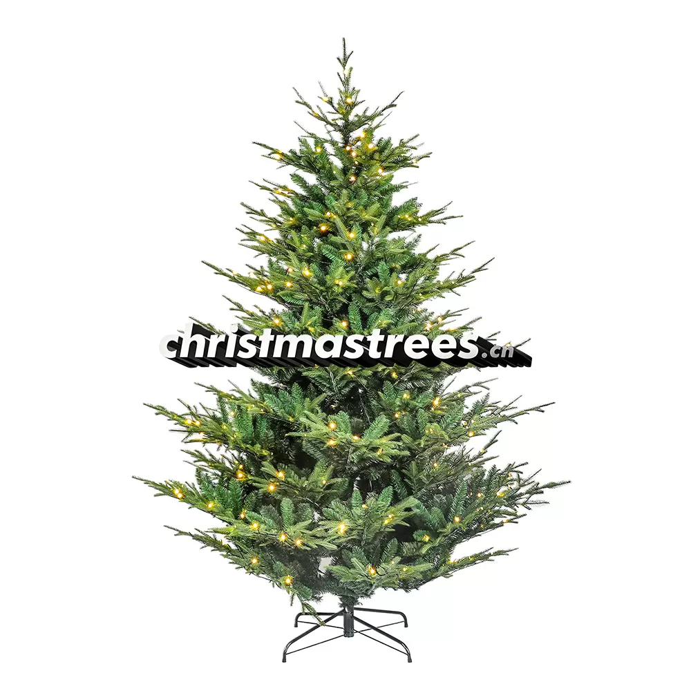 Pre-Lit Dense Green Spruce Christmas Tree, Multi-Color LED Lights, Family Holiday Centerpiece L008