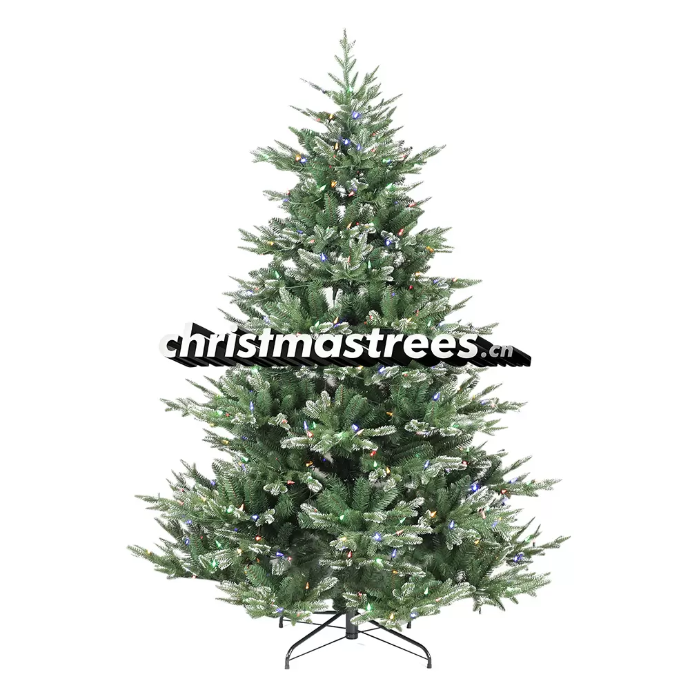 Pre-Lit Artificial Green Spruce Christmas Tree, Warm White Lights, Traditional Holiday Decor L009