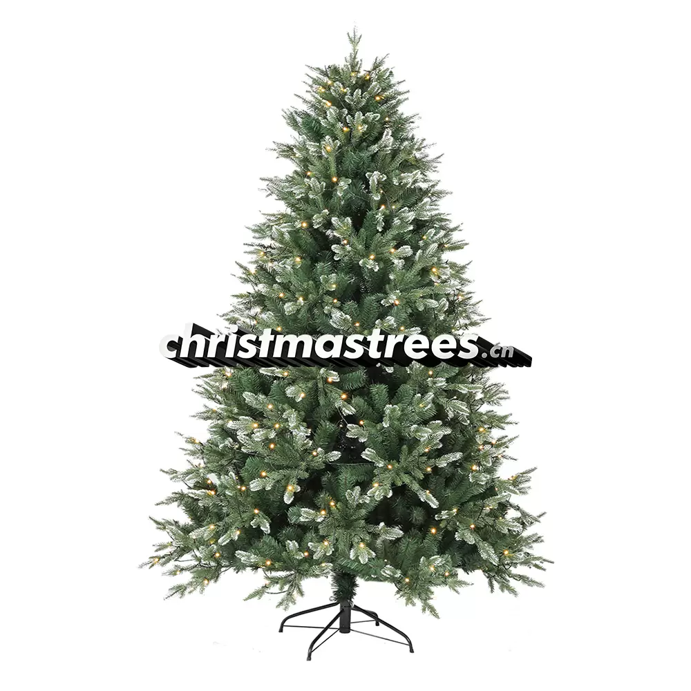 Pre-Lit Full Green Spruce Christmas Tree, Multi-Color LED Lights, Festive Home Decor L023