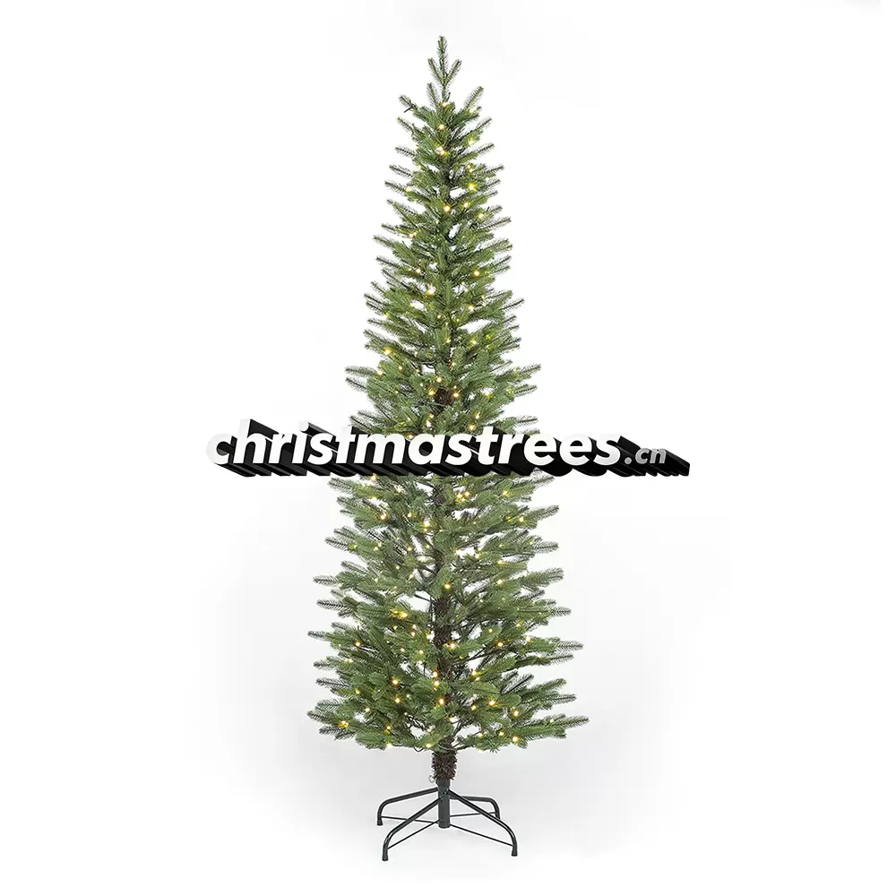 Pre-Lit Pencil Style Green Fir Christmas Tree, LED Lights, Space-Saving Corner Decoration L028