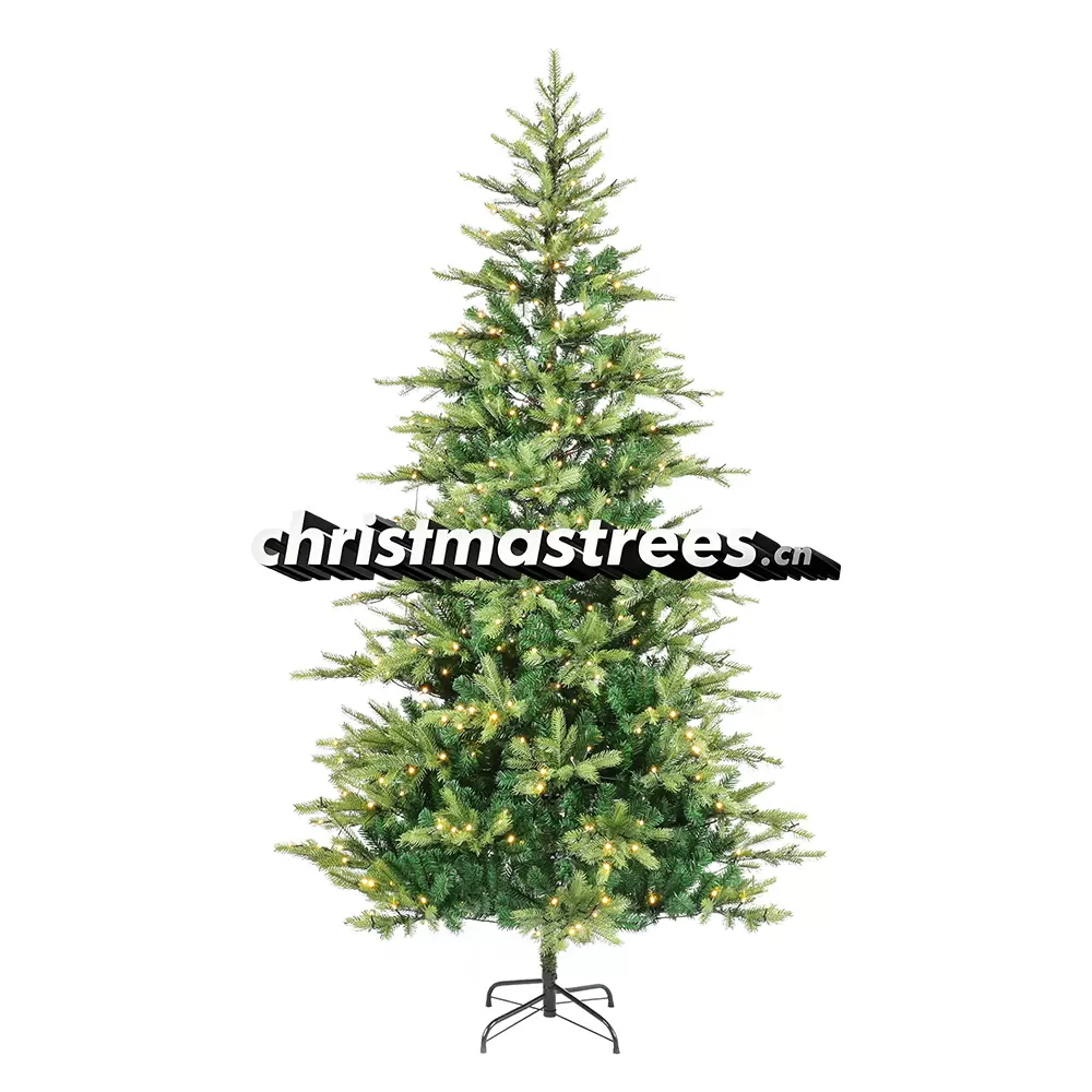 Pre-Lit Slim Green Fir Christmas Tree, Warm Lights, Easy Assembly Apartment Holiday Decor L029