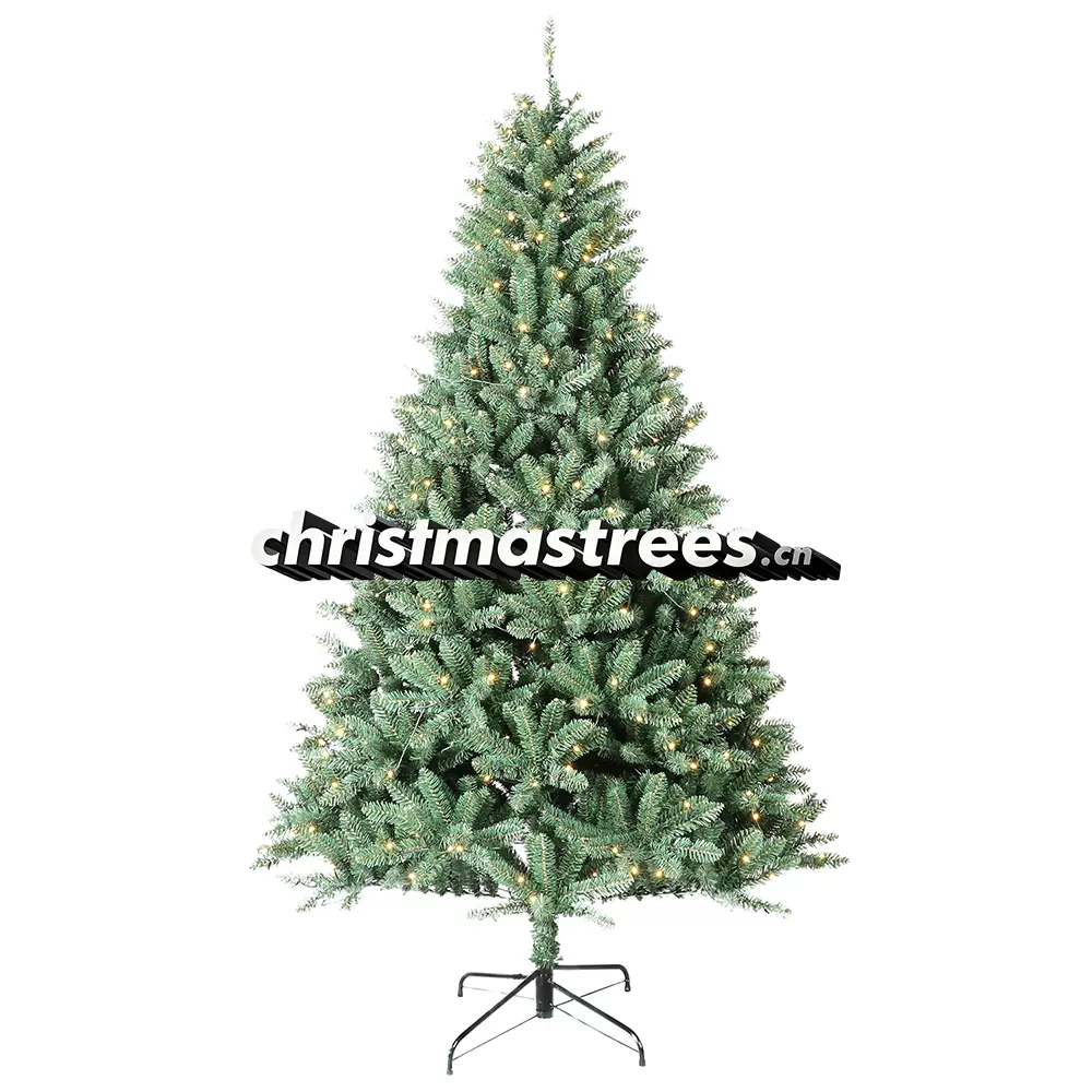 Pre-Lit Artificial Green Spruce Christmas Tree, Warm White Lights, Traditional Home Decor L042