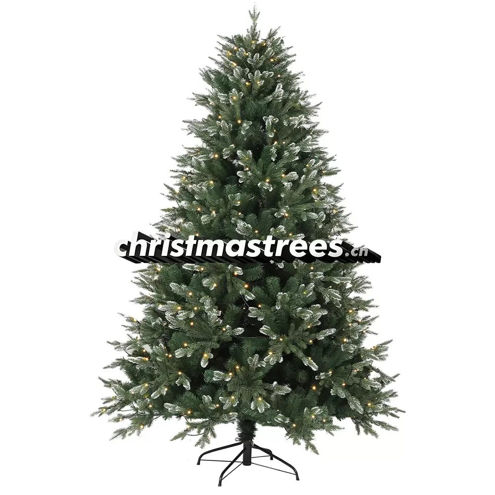 Pre-Lit Dark Green Spruce Christmas Tree, Warm White Lights, Traditional Holiday Decor L047