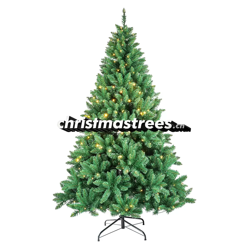 Pre-Lit Full Green Spruce Christmas Tree, Multi-Color LED Lights, Festive Home Decoration L048