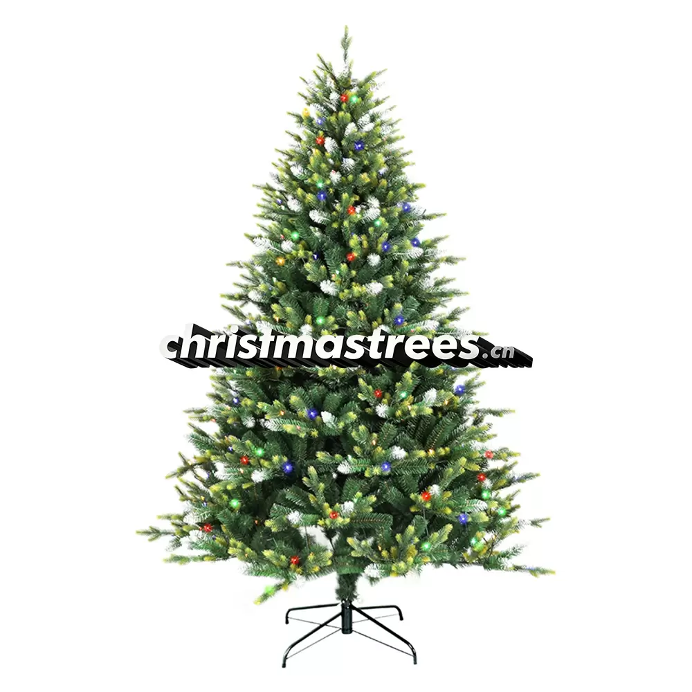 Pre-Lit Dense Green Spruce Christmas Tree, LED Lights, Realistic Indoor Holiday Decor L049