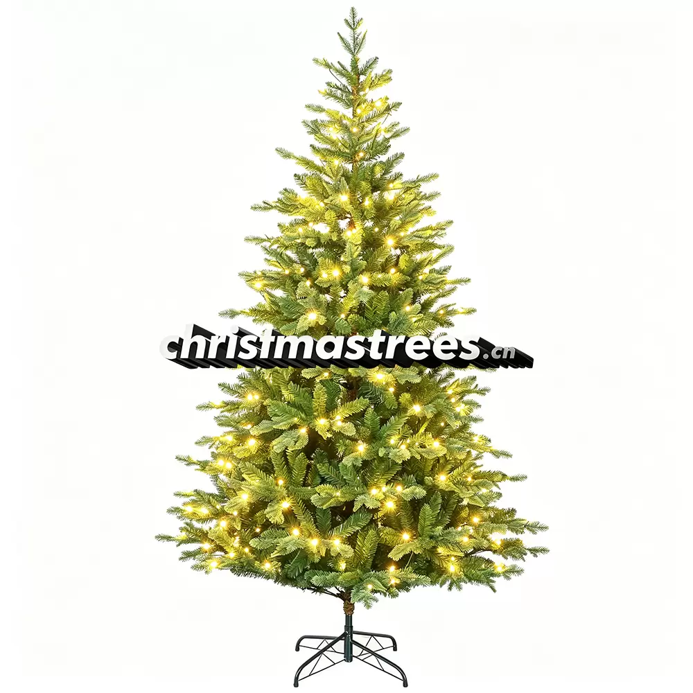 Pre-Lit Gradient Green-Yellow Fir Christmas Tree, Warm Lights, Unique Festive Home Decor L050