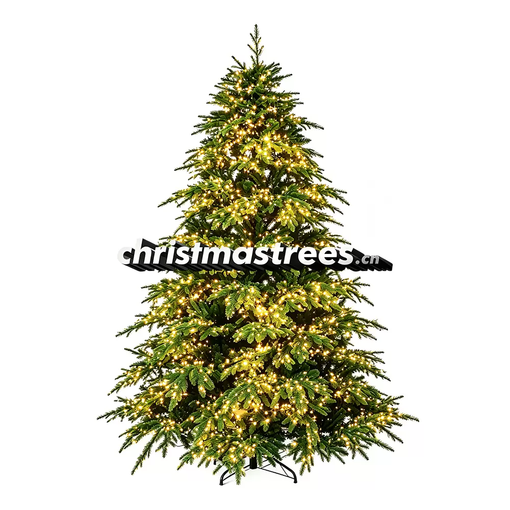 Pre-Lit Gold Gradient Fir Christmas Tree, Warm Lights, Glam Festive Indoor Decor L052