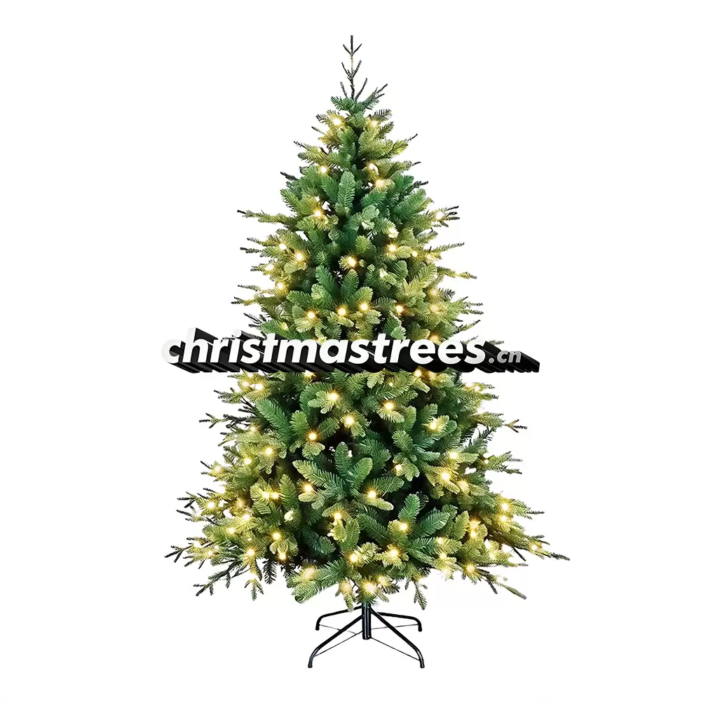 Pre-Lit Full Green Spruce Christmas Tree, LED Lights, Classic Evergreen Indoor Decor L057