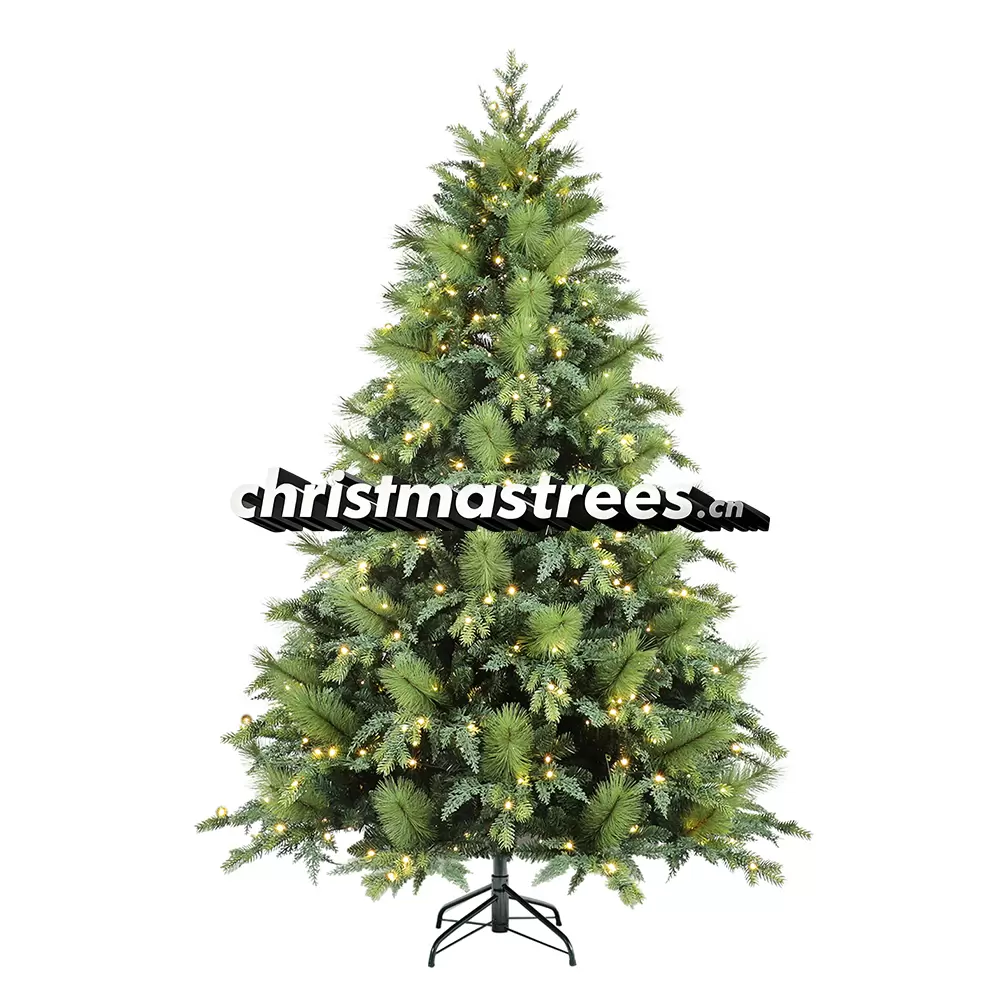 Pre-Lit Artificial Green Spruce Christmas Tree, Multi-Color LED Lights, Festive Home Decor L059