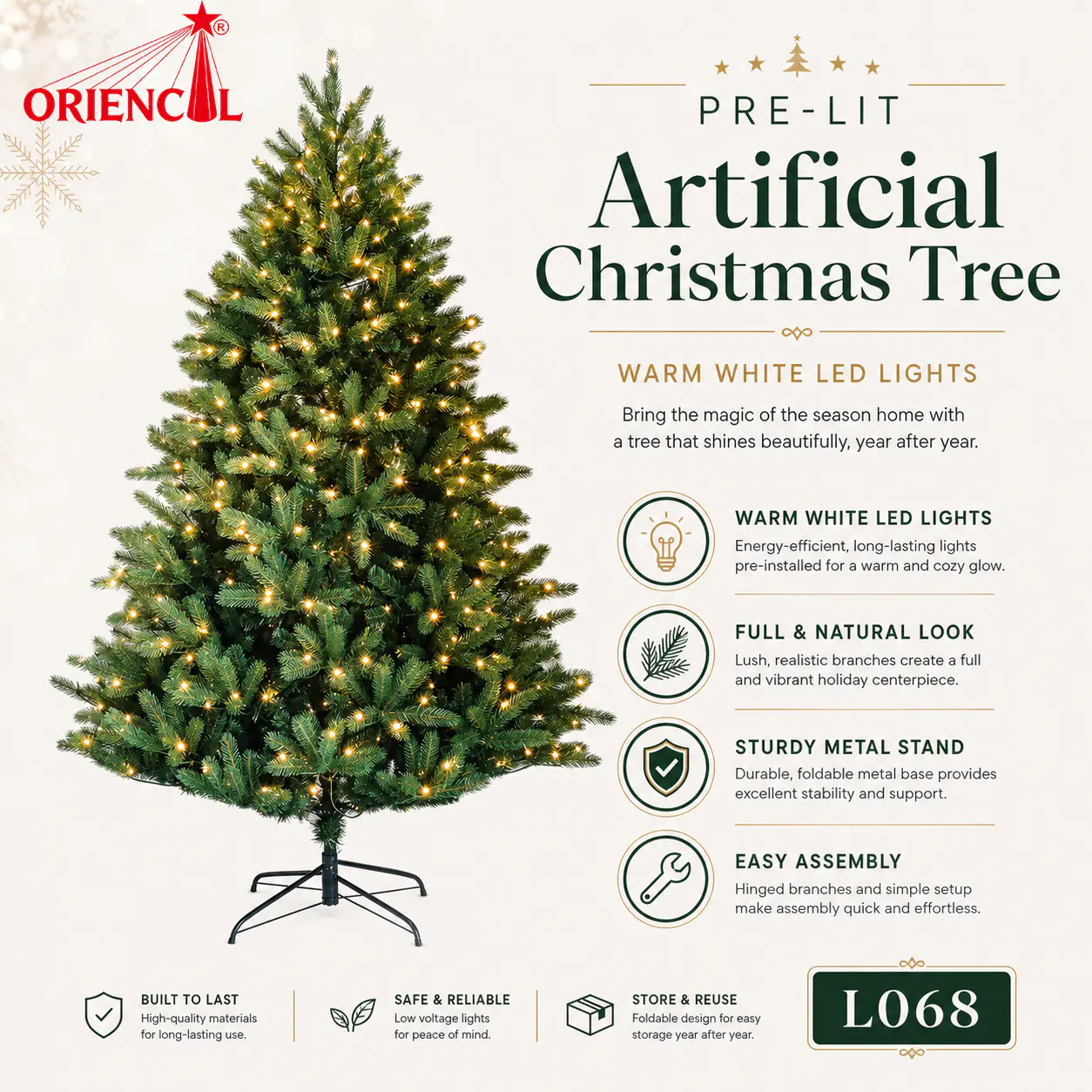 Pre-Lit Gradient Green-Yellow Fir Christmas Tree, Warm Lights, Unique Festive Home Decor L068