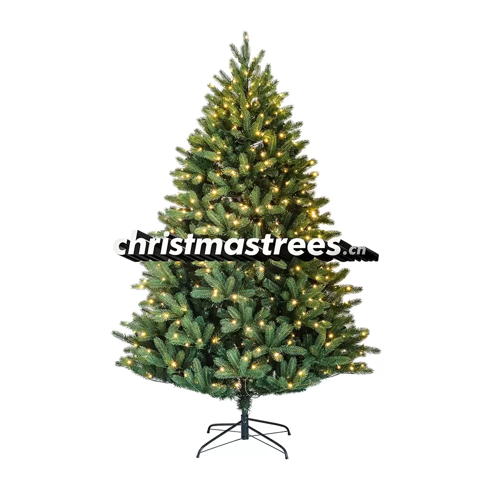 Pre-Lit Gradient Green-Yellow Fir Christmas Tree, Warm Lights, Unique Festive Home Decor L068