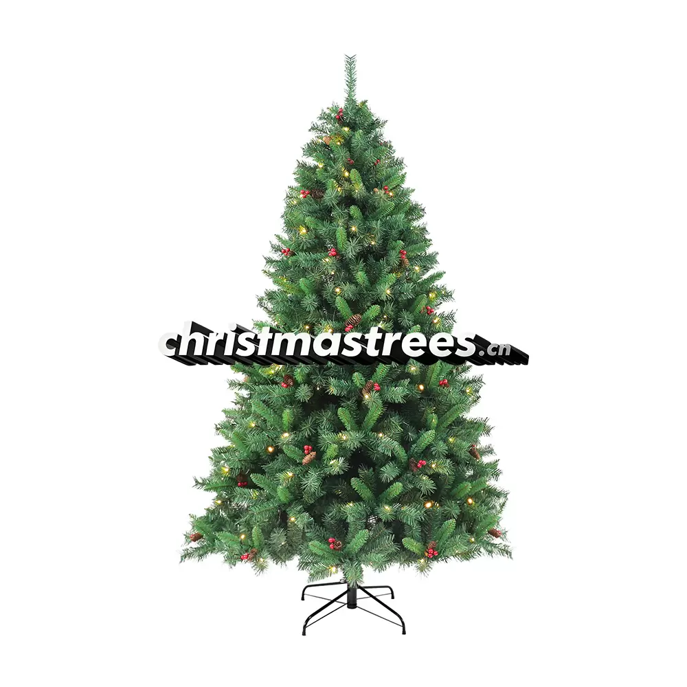 Pre-Lit Artificial Green Spruce Christmas Tree, Multi-Color LED Lights, Festive Home Decor L071