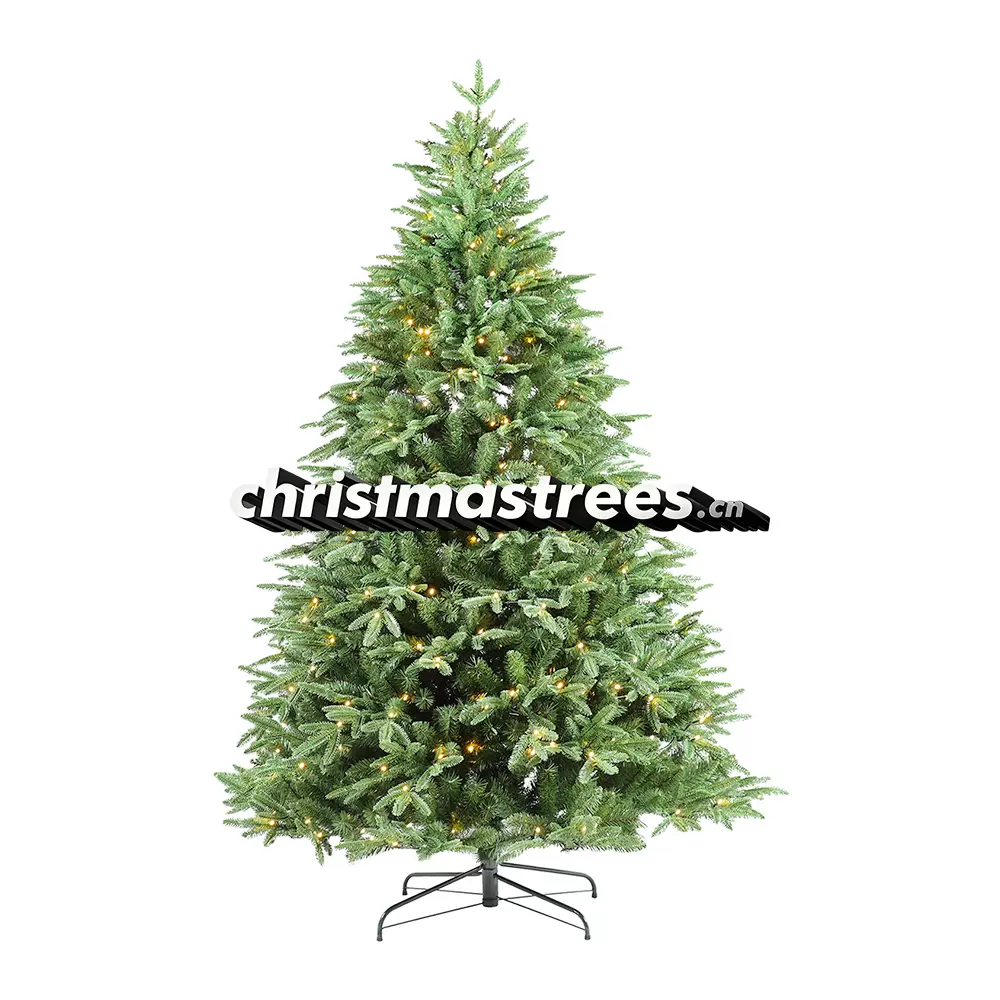 Pre-Lit Dense Green Spruce Christmas Tree, LED Lights, Realistic Full Size Evergreen Decor L075