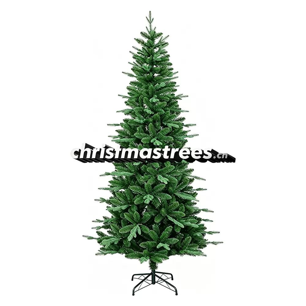 Slim Unlit Artificial Fir Christmas Tree, PVC/PE Blend, Space-Saving Pencil Style for Small Spaces M001