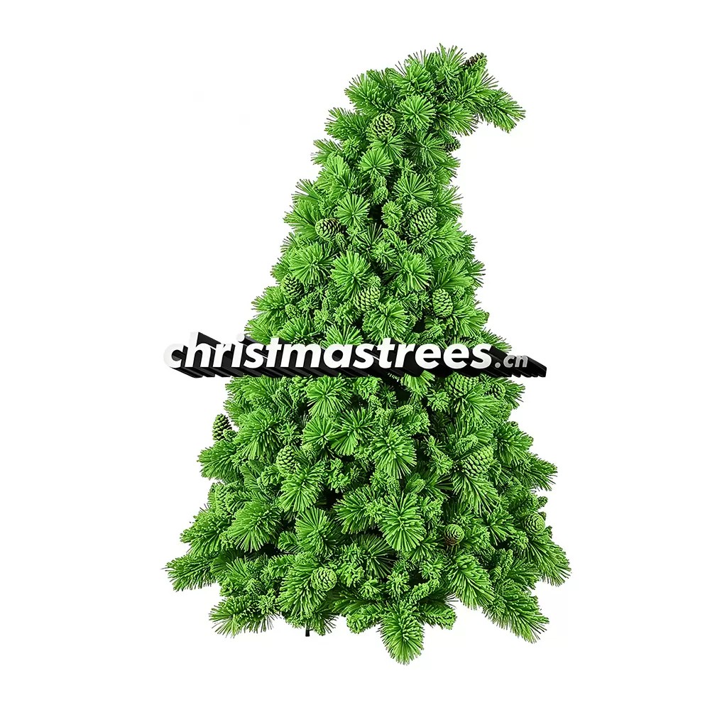 Whimsical Leaning Artificial Spruce Christmas Tree, Dense PE Foliage, Unique Festive Home Decor M004