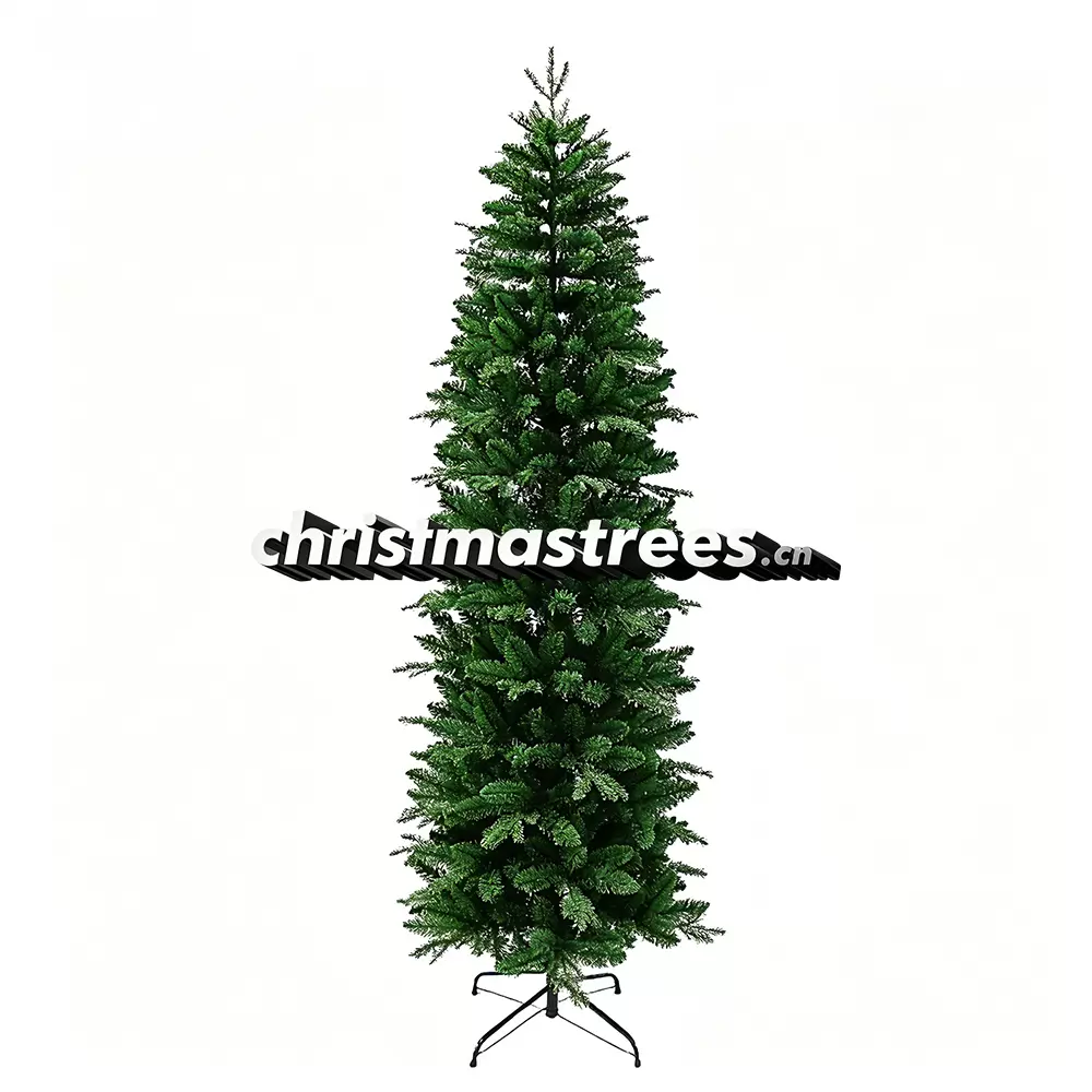Ultra-Slim Unlit Artificial Fir Christmas Tree, PVC/PE Blend, Apartment & Closet Space Decor M008