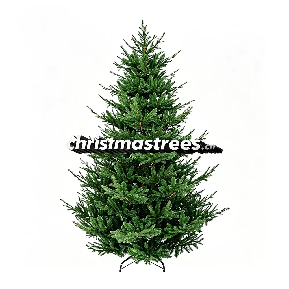 Realistic Unlit Spruce Christmas Tree, PE/PET Pine Needle Foliage, Natural Indoor Evergreen M009