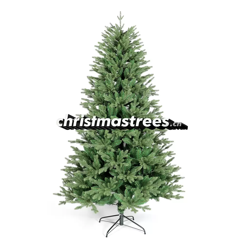 Natural-Looking Unlit Spruce Christmas Tree, PE/PET Pine Needle Foliage, Realistic Evergreen M020