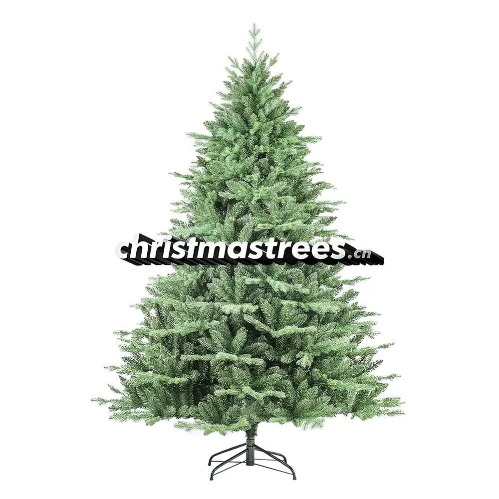 Light Green Flocked Spruce Christmas Tree, PVC/PE Blend, Frosty Winter Holiday Decor M024