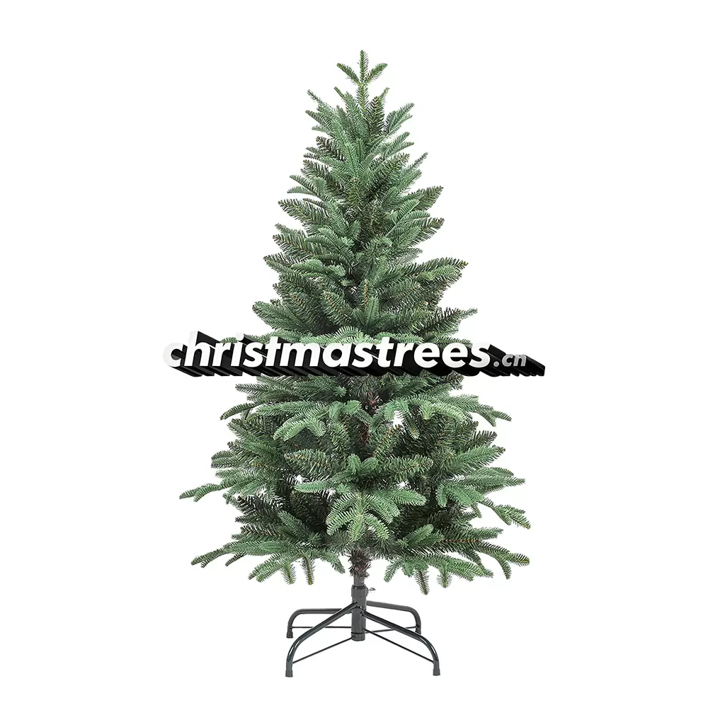 Soft Green Flocked Spruce Christmas Tree, PVC/PE Blend, Minimalist Winter Wonderland Decor M031
