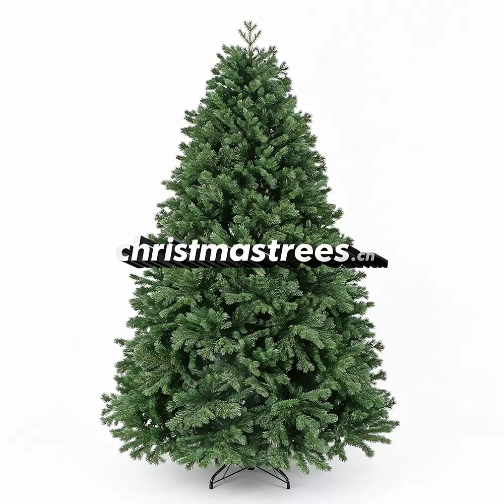 Full-Bodied PE Spruce Christmas Tree, Unlit Green Evergreen, Large Base for Living Room P006