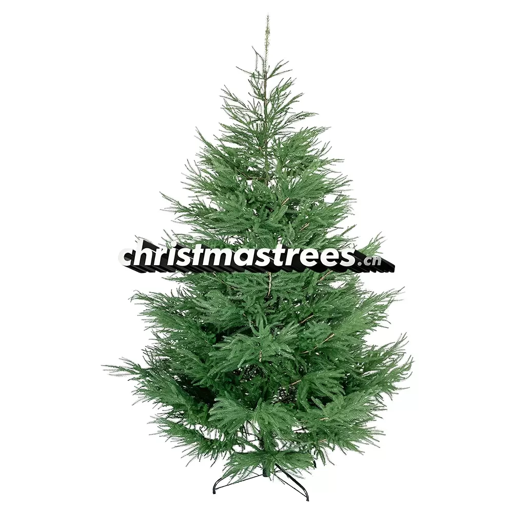 Slim Natural-Looking PE Fir Christmas Tree, Unlit Green Branches, Realistic Indoor Decor P012