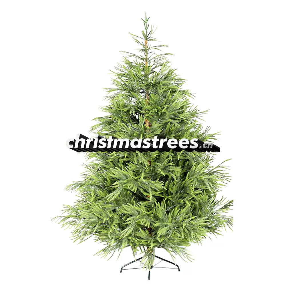 Bright Green Full PE Spruce Christmas Tree, Unlit Lush Foliage, Fresh Modern Holiday Decor P013