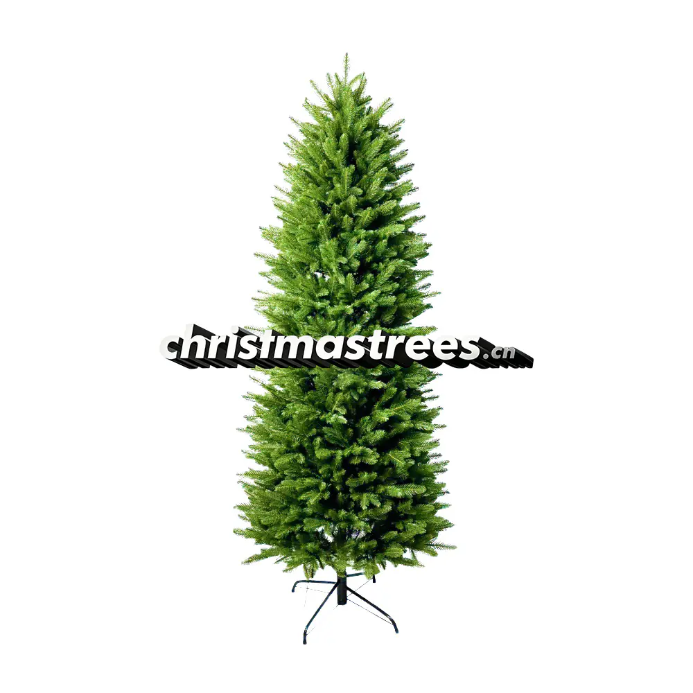 PE Artificial Spruce Christmas Tree, Tall Slim Green Spruce Tree, Unlit PE Spruce Tree, Realistic Green Christmas Tree for Home Decor P015