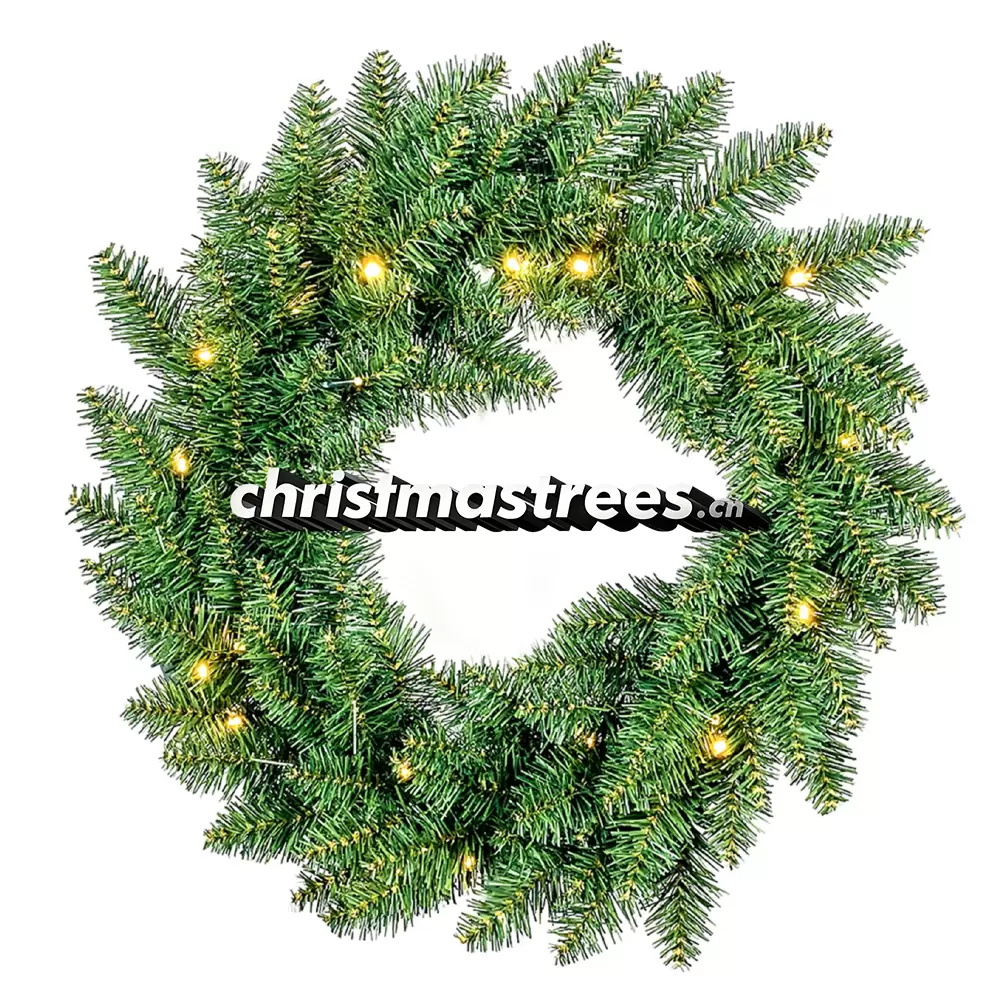 Green Christmas Wreath with Pine Cones, Unlit Evergreen, Rustic Holiday Door Decor W005