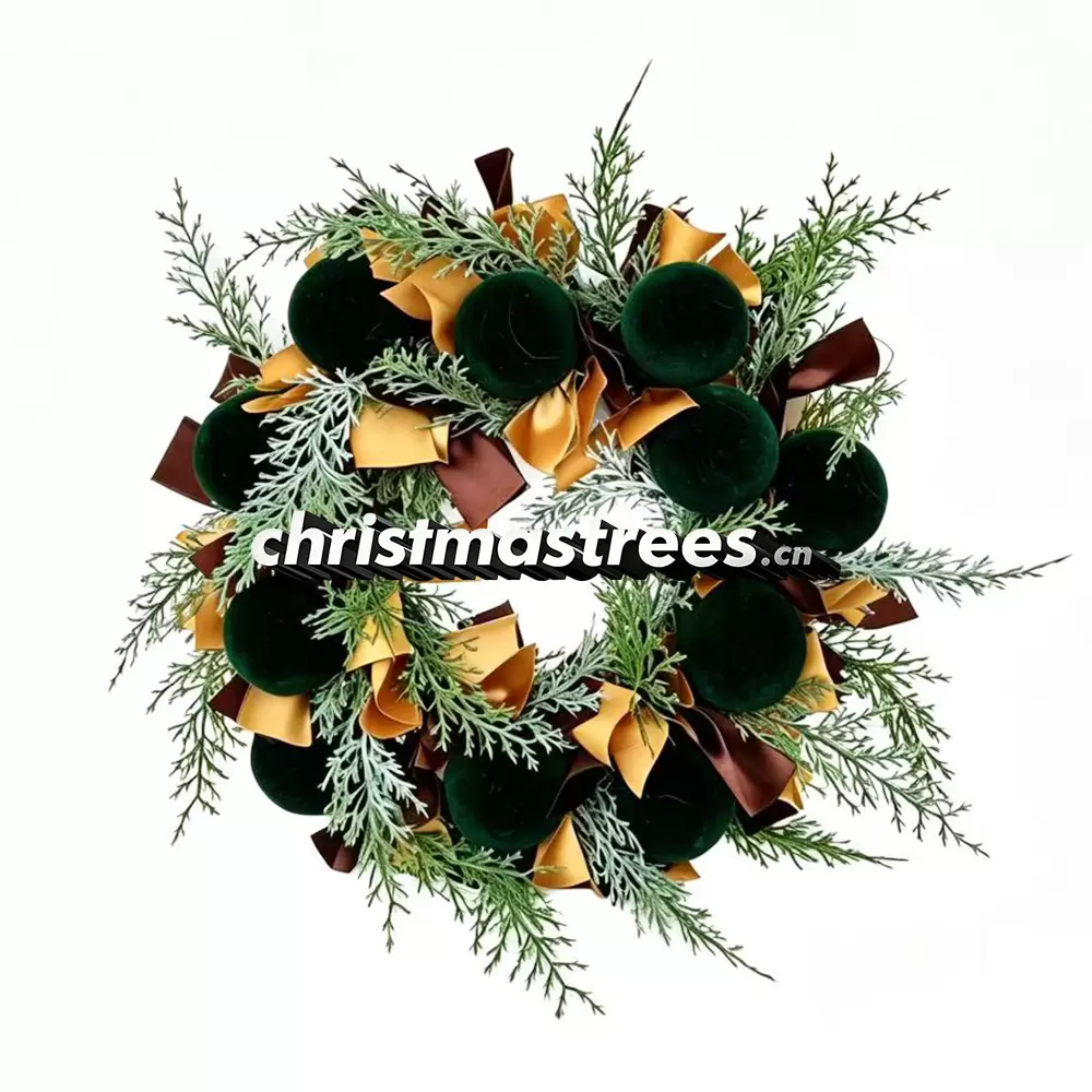 Black & Gold Christmas Wreath with Ornaments, Unlit Evergreen, Modern Glam Decor W031