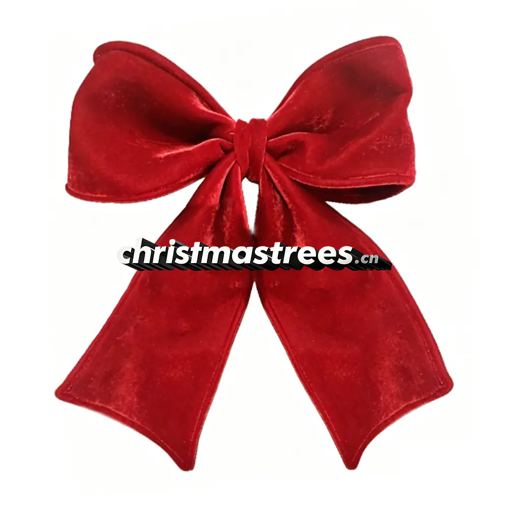 Red Satin Christmas Bow, Classic Decorative Bow with Streamers for Home Q009