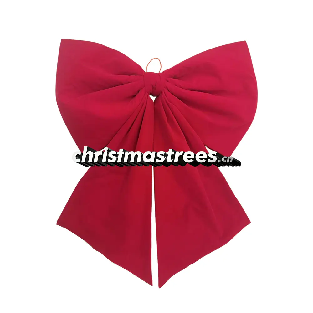 Red Velvet Christmas Bow, Oversized Fabric Bow for Wreath & Home Decoration Q013