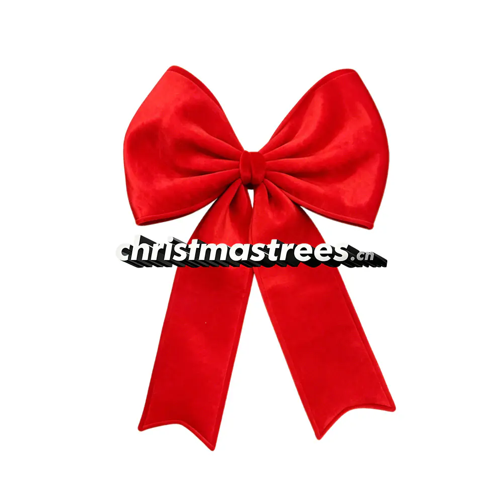 Red Satin Christmas Bow, Smooth Fabric Bow for Tree, Wreath & Holiday Decor Q015