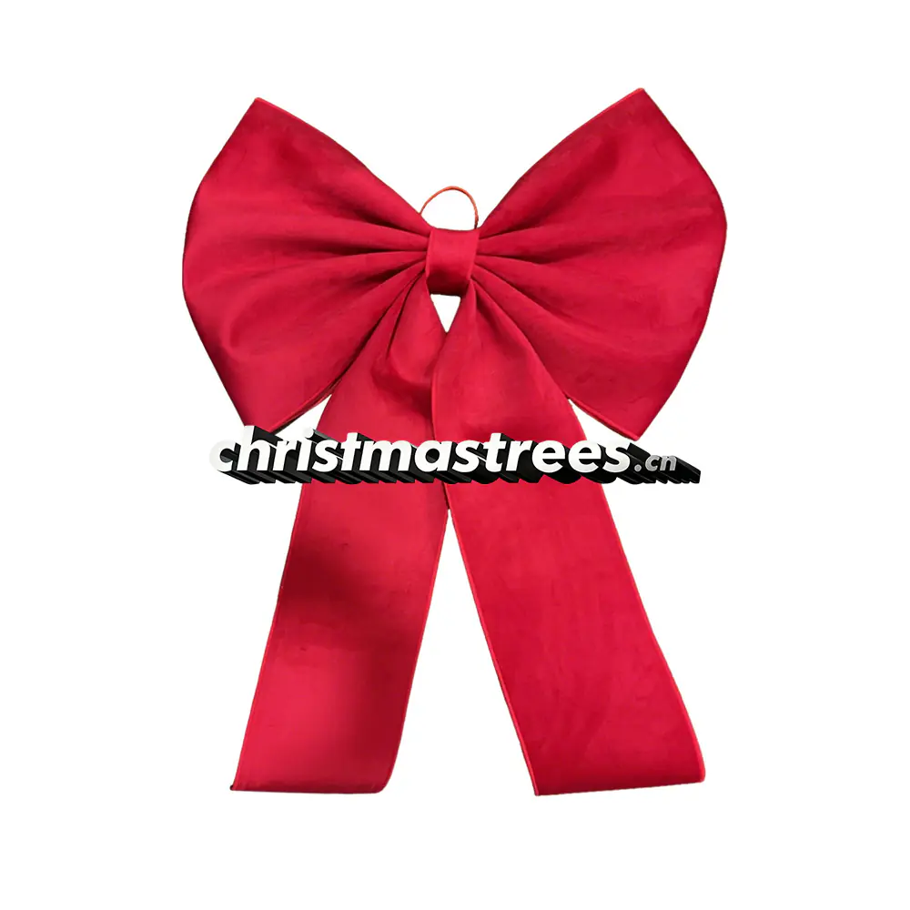 Red Satin Bow, Classic Christmas Bow with Streamers for Wreath & Garland Q017