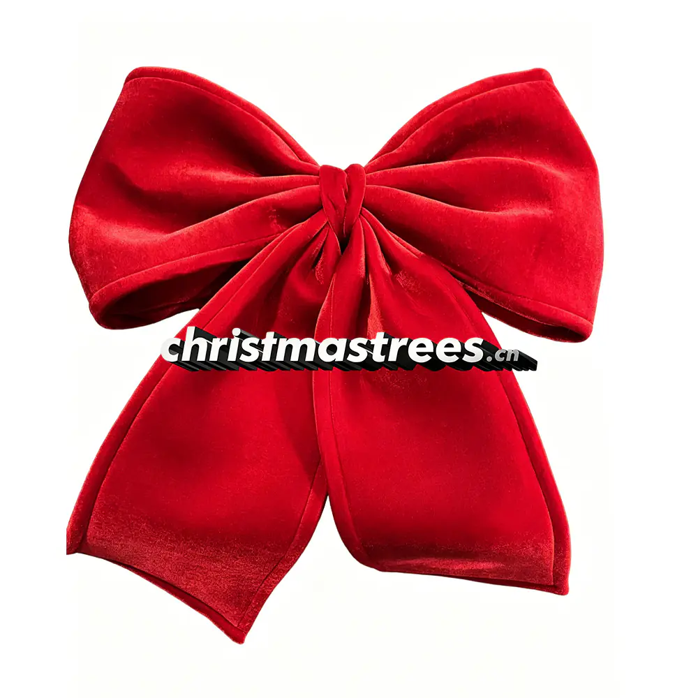 Red Velvet Christmas Bow, Large Plush Bow for Holiday Wreath & Home Decor Q019