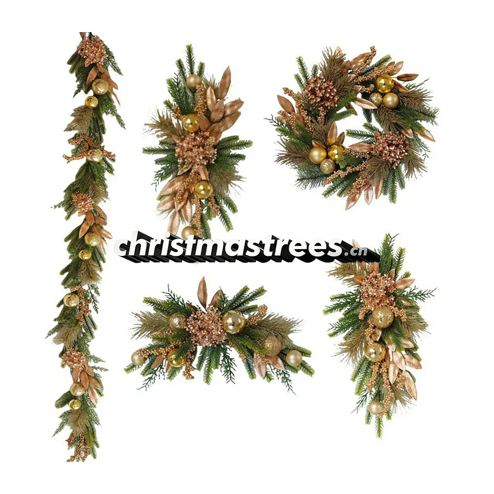 Natural Pine Cone Christmas Wreath & Garland Set S020