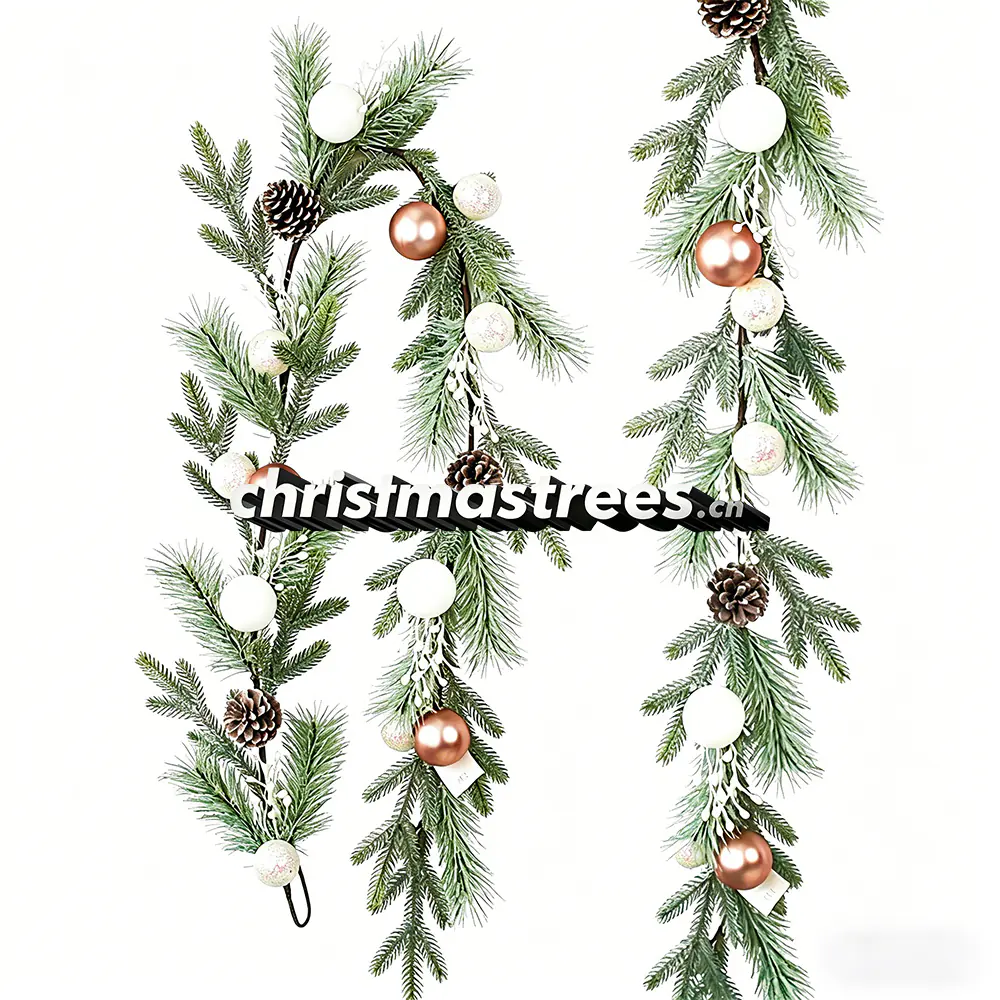 Rose Gold & Pine Cone Christmas Garland Set S022