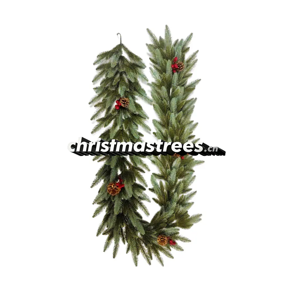 Artificial Christmas Pine Garland with Red Berries, Unlit, Indoor/Outdoor Holiday Decor G010