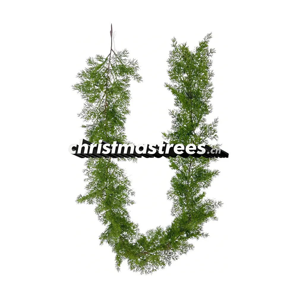 Plain Artificial Christmas Pine Garland, Unlit, Undecorated Greenery for Custom Holiday Decor G019