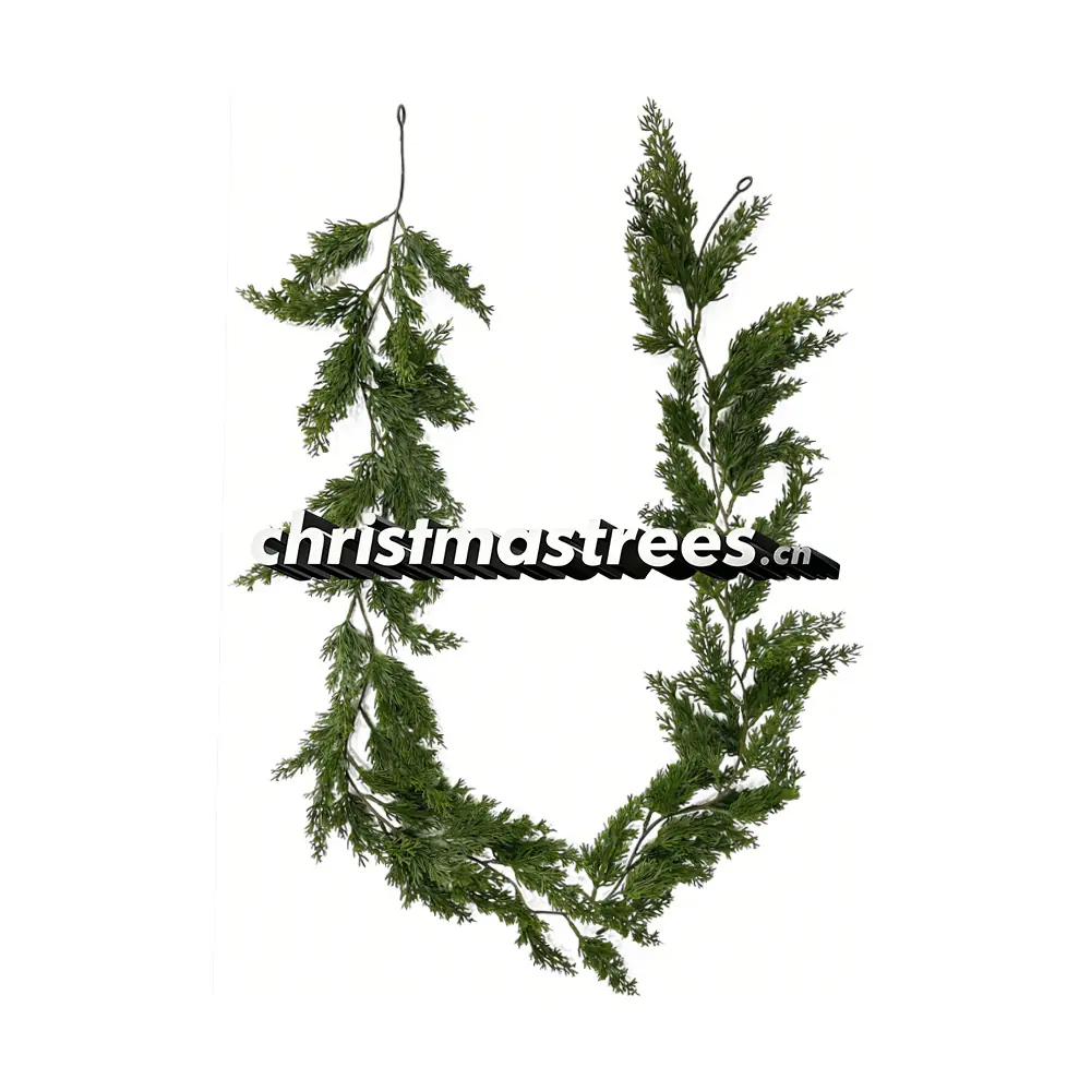 Real Touch Artificial Pine Christmas Garland, Unlit, Natural Greenery for Rustic Decor G020
